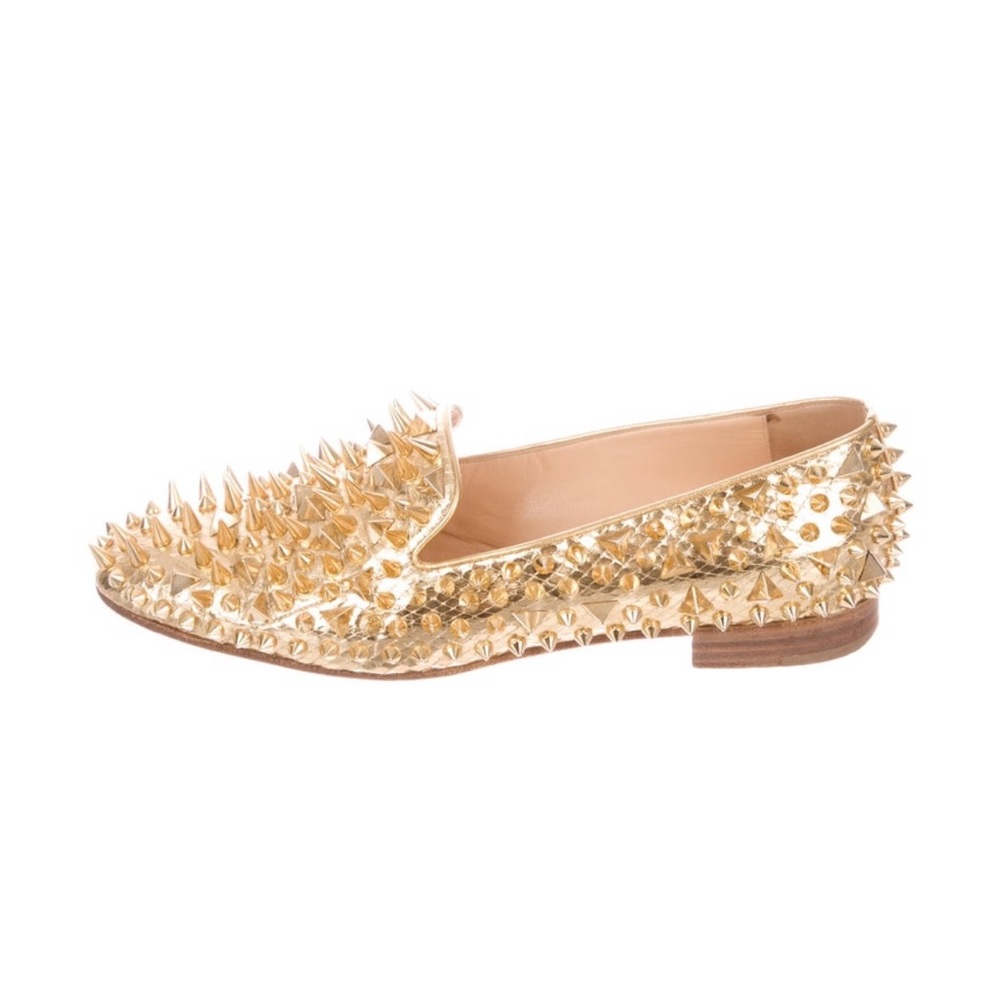 EUC CHRISTIAN LOUBOUTIN Dandelion Spikes Gold Size 40 Retail $1395